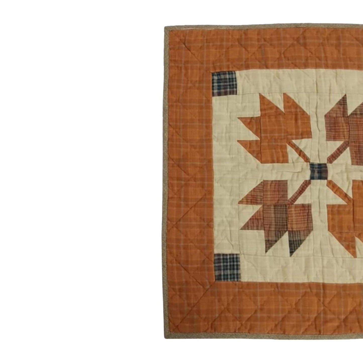 Hand made hand quilted quilt, table accent piece, Table topper Autumn leaves plaid fall quilt Cotton Heirloom Quality by HOME HEART Brands