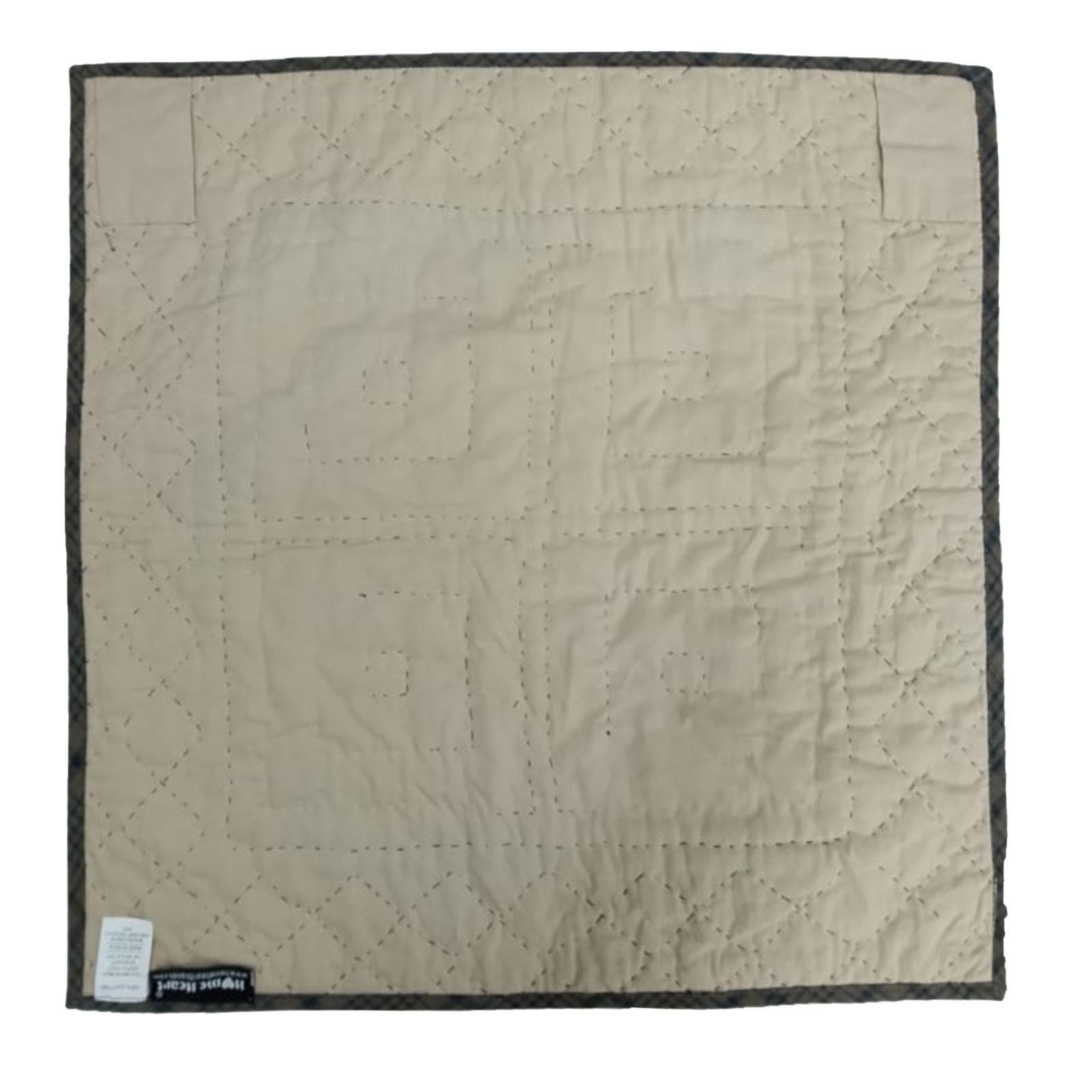 Hand made Hand quilted patchwork small block Quilt,Table Topper 19"x19" Garden Patch Rustic Plaid quilt by Home Heart brands (Made in India)