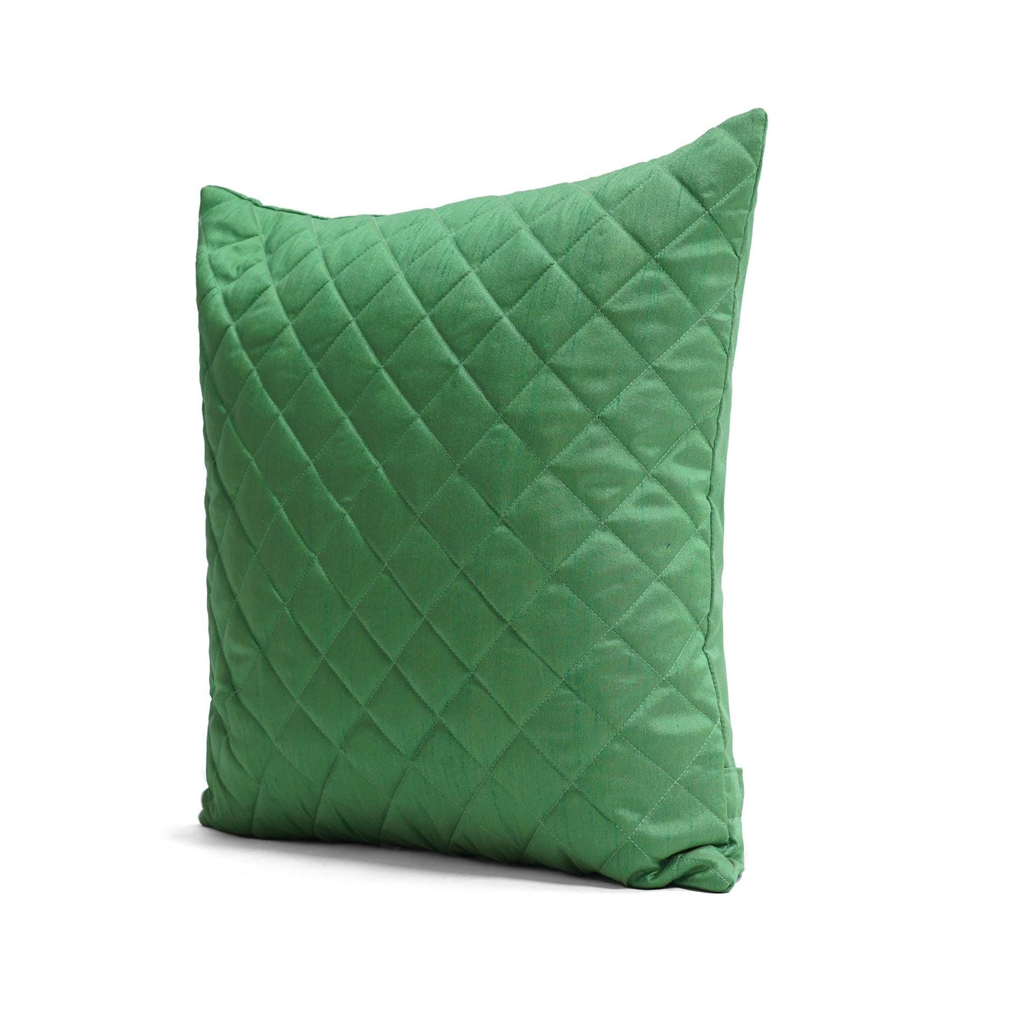 Dupioni Silk faux quilted green Cushion Covers Throw Pillow, Zipper Closure, Accent Pillow Decorative pillow by HOME HEART Brands.