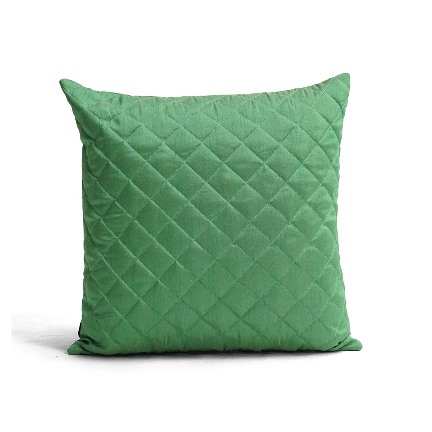 Dupioni Silk faux quilted green Cushion Covers Throw Pillow, Zipper Closure, Accent Pillow Decorative pillow by HOME HEART Brands.