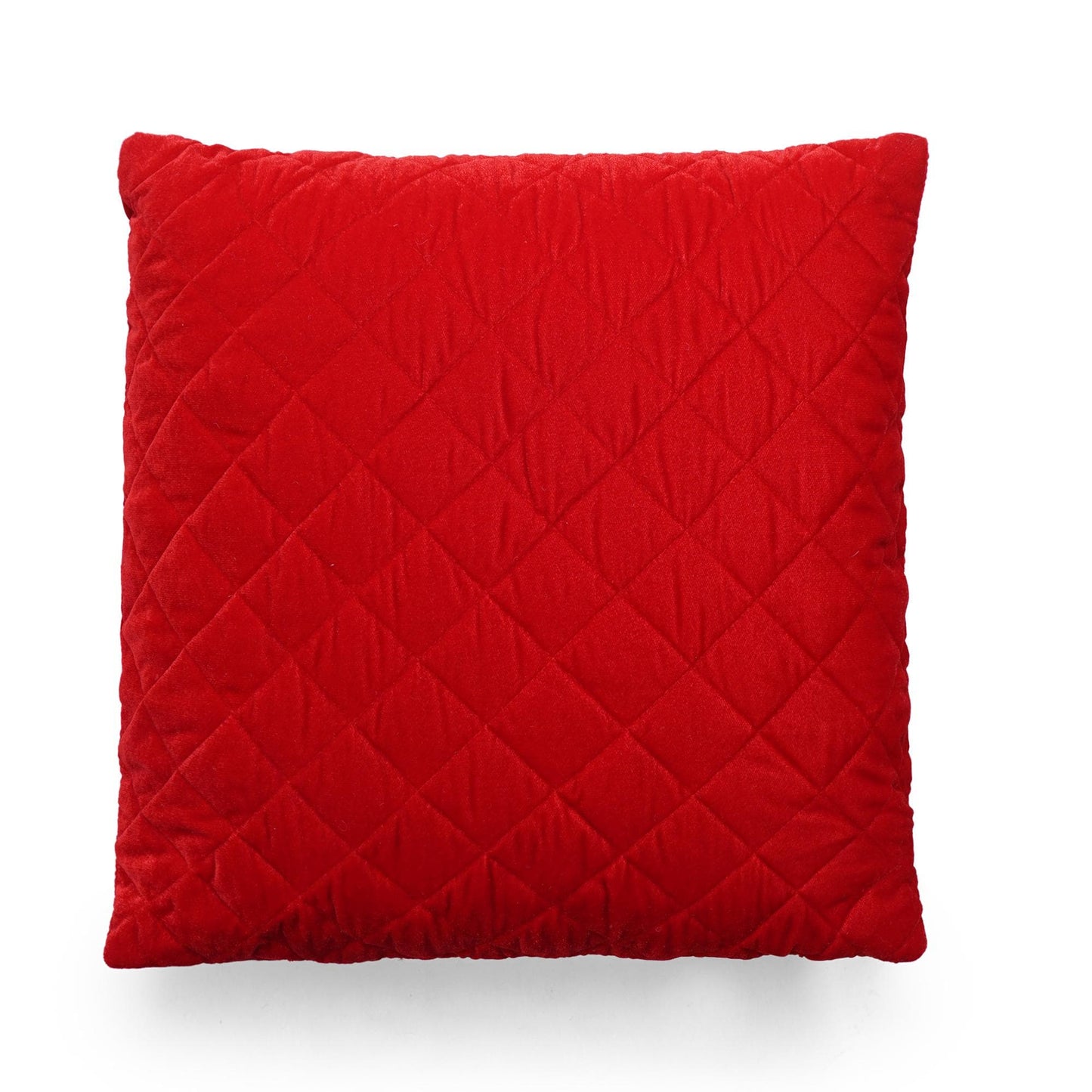 Cushion cover quilted Red premium micro velvet Throw Pillow, Zipper Closure, Accent Pillow Decorative pillow by HOME HEART Brands