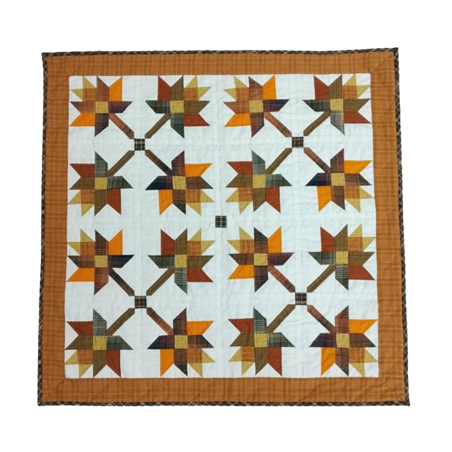 Hand made hand quilted quilt, table accent piece, Table topper Autumn leaves fall quilt 100% Cotton Heirloom Quality by HOME HEART Brands