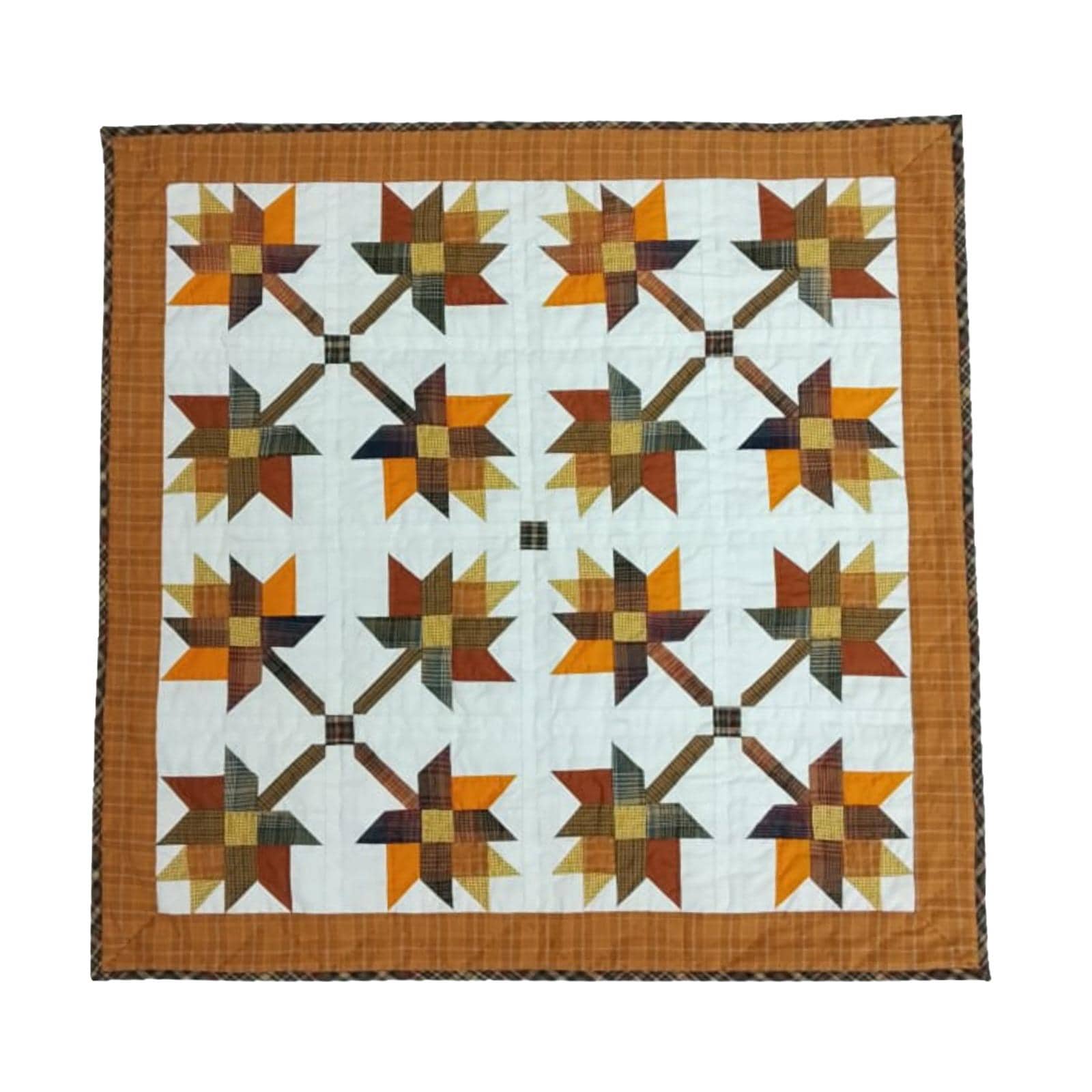 Hand made hand quilted quilt, table accent piece, Table topper Autumn leaves fall quilt 100% Cotton Heirloom Quality by HOME HEART Brands