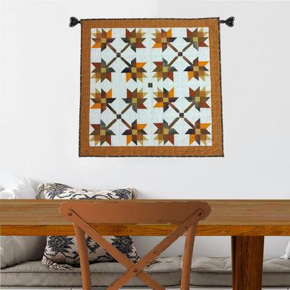 Hand made hand quilted quilt, table accent piece, Table topper Autumn leaves fall quilt 100% Cotton Heirloom Quality by HOME HEART Brands
