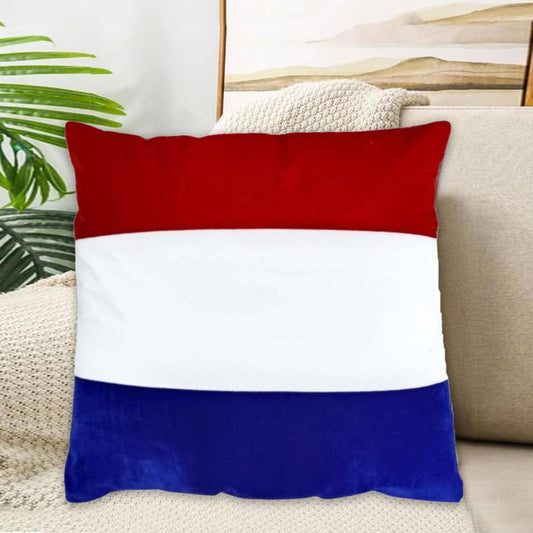 Velvet Netherlands Flag pillow cover, cushion cover, pillow not included red white blue velvet fabric by HOME HEART Brands(made in India)