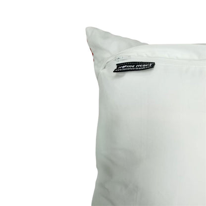 Hand made hand quilted patchwork pillow cover, cushion cover, throw pillow calico red offwhite Pinwheel by HOME HEART Brands(made in India)