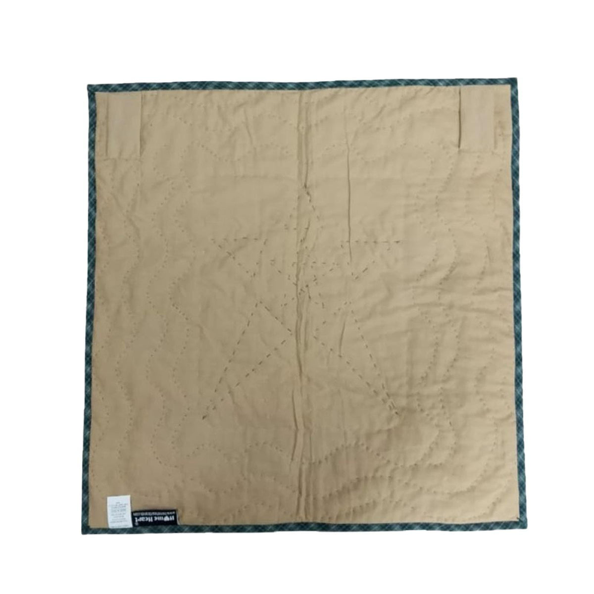 Hand made Hand quilted patchwork block Quilt, Table Topper 19"x19" Trip Around the World plaid quilt by Home Heart brands (Made in India)