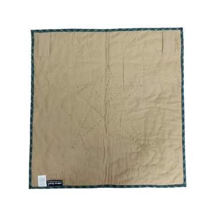 Hand made Hand quilted patchwork block Quilt, Table Topper 19"x19" Trip Around the World plaid quilt by Home Heart brands (Made in India)