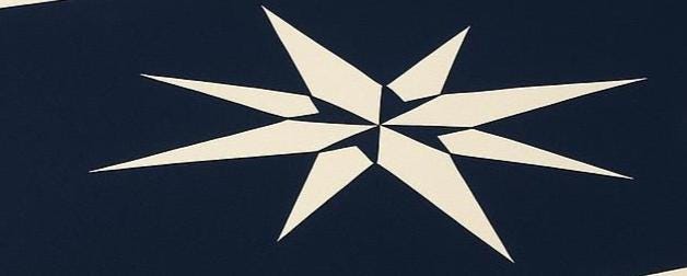 Table Cloth  Compass Star Navy Blue & Off-White Patchwork handmade duck cotton 10oz(310gsm) tablecover Made in India by Home Heart Brand