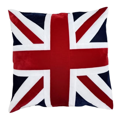 Velvet Union Jack pillow cover, cushion cover, three layered pillow not included red micro velvet fabric by HOME HEART Brands(made in India)