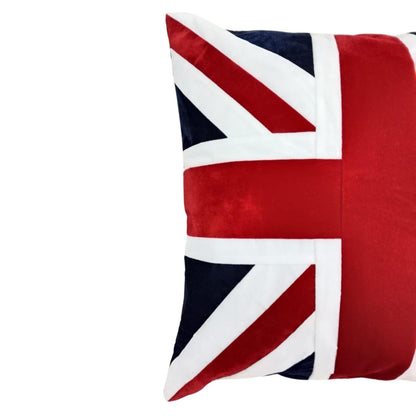 Velvet Union Jack pillow cover, cushion cover, three layered pillow not included red micro velvet fabric by HOME HEART Brands(made in India)