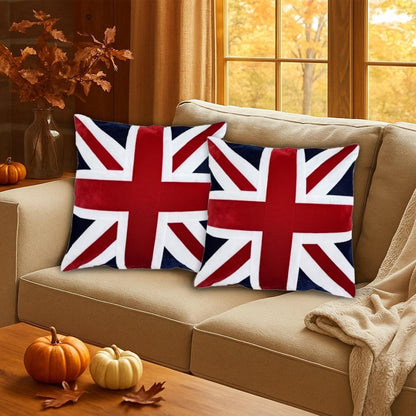 Velvet Union Jack pillow cover, cushion cover, three layered pillow not included red micro velvet fabric by HOME HEART Brands(made in India)