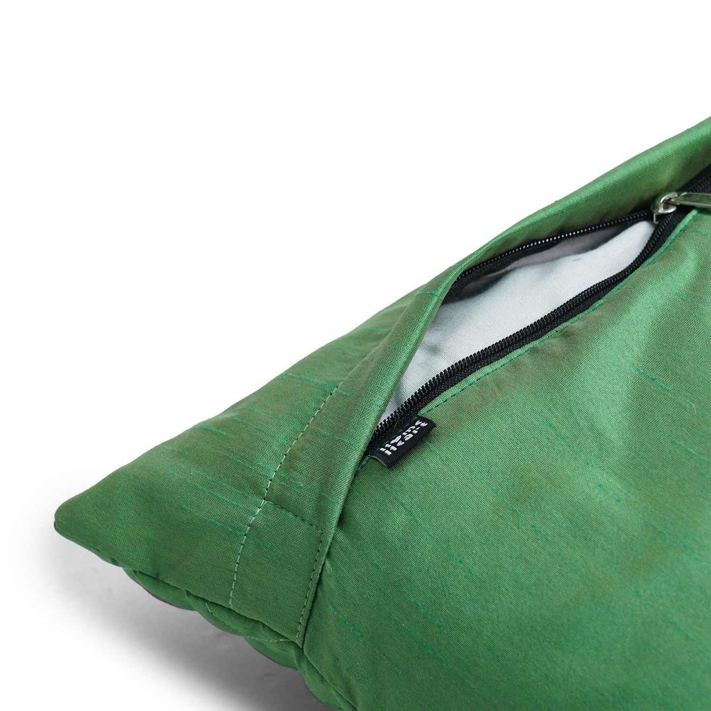 Dupioni Silk faux quilted green Cushion Covers Throw Pillow, Zipper Closure, Accent Pillow Decorative pillow by HOME HEART Brands.