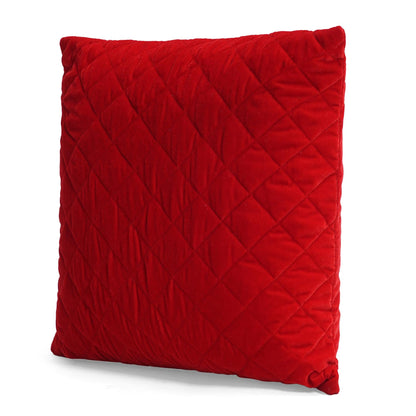 Cushion cover quilted Red premium micro velvet Throw Pillow, Zipper Closure, Accent Pillow Decorative pillow by HOME HEART Brands
