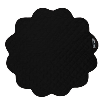 Dupioni Silk Black Reversible Quilted Scalloped round Placemat – 15 Inch placemat & Table toppers by HOME HEART Brands