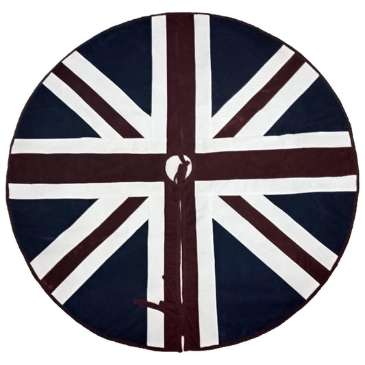 Christmas Tree Skirt Handcrafted patchwork Union Jack Micro Velvet Tree Skirt Double Layer Heirloom by HOME HEART Brands(Made in India)