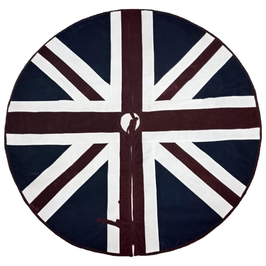 Christmas Tree Skirt Handcrafted patchwork Union Jack Micro Velvet  Tree Skirt Double Layer Heirloom by HOME HEART Brands(Made in India)