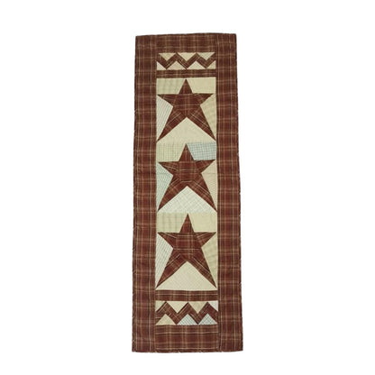 Table Runner Christmas colonial star 17"x52" Holiday Decor hand Quilted  table runner plaid fabric by HOME HEART Brands(Made India)
