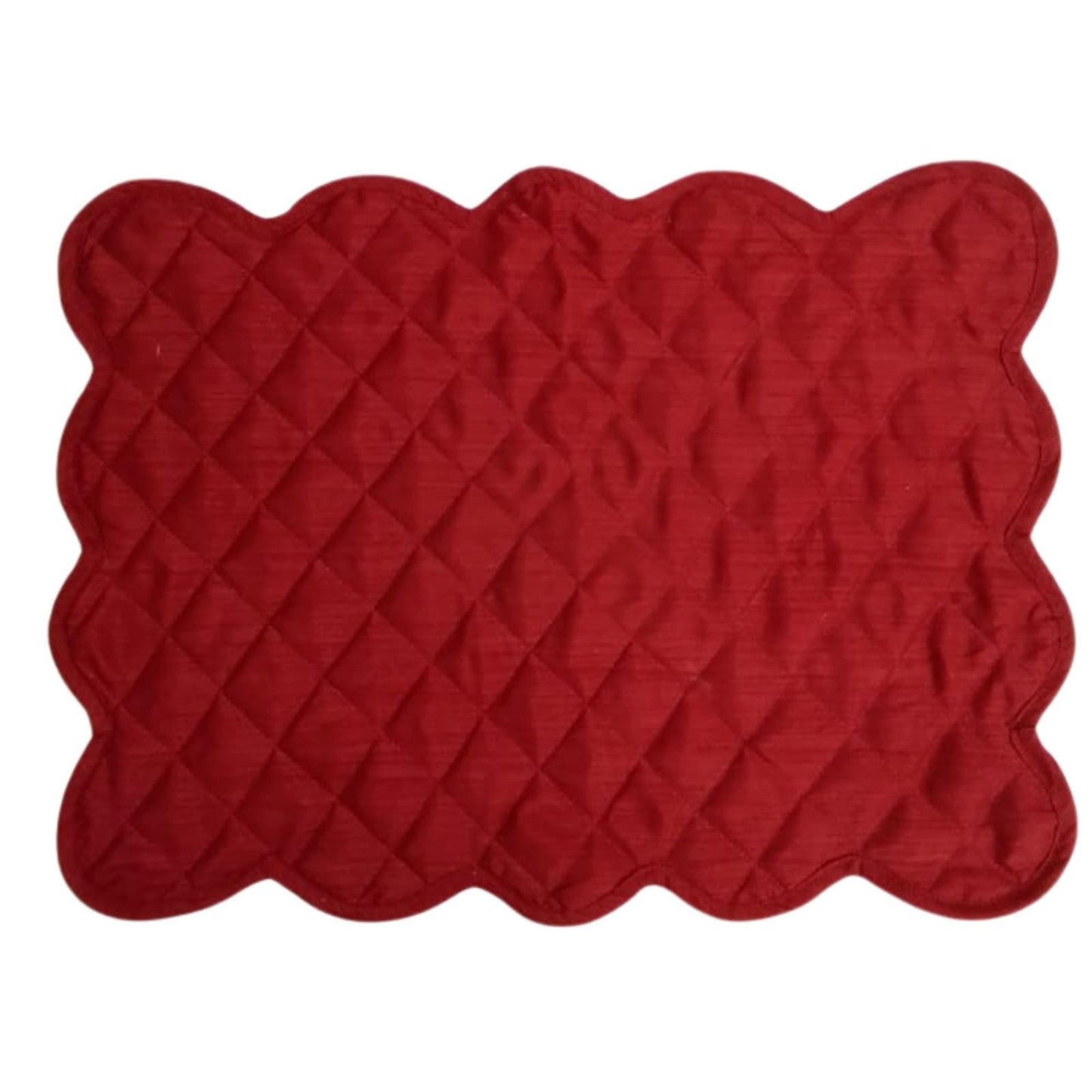 Dupioni Silk Burgundy reversible Quilted Table runner, Trivet, placemat  & Table toppers design by HOME HEART Brands