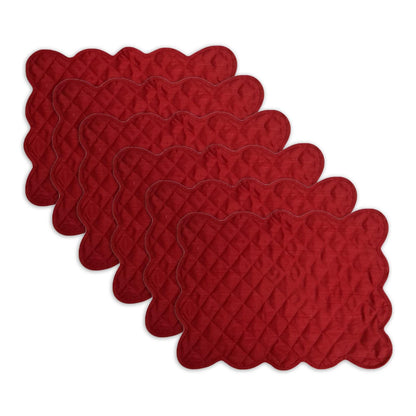 Dupioni Silk Burgundy reversible Quilted Table runner, Trivet, placemat  & Table toppers design by HOME HEART Brands