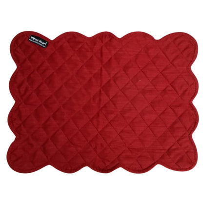 Dupioni Silk Burgundy reversible Quilted Table runner, Trivet, placemat  & Table toppers design by HOME HEART Brands