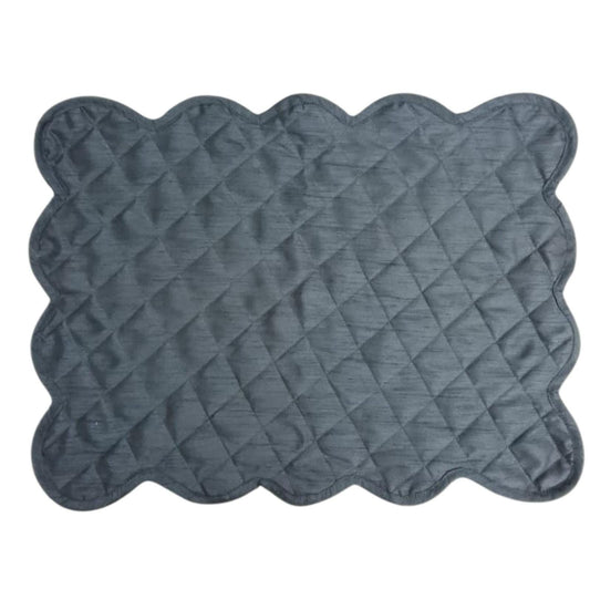 Dupioni Silk Charcoal Grey reversible Quilted Table runner, Trivet, placemat  & Table toppers design by HOME HEART Brands