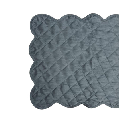 Dupioni Silk Charcoal Grey reversible Quilted Table runner, Trivet, placemat  & Table toppers design by HOME HEART Brands