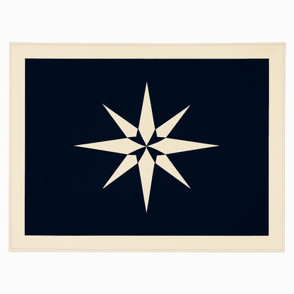 Table Cloth  Compass Star Navy Blue & Off-White Patchwork handmade duck cotton 10oz(310gsm) tablecover Made in India by Home Heart Brand