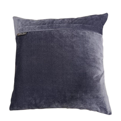 Velvet Union Jack pillow cover, cushion cover grey & purple micro velvet fabric (pillow not included) by HOME HEART Brands(made in India)