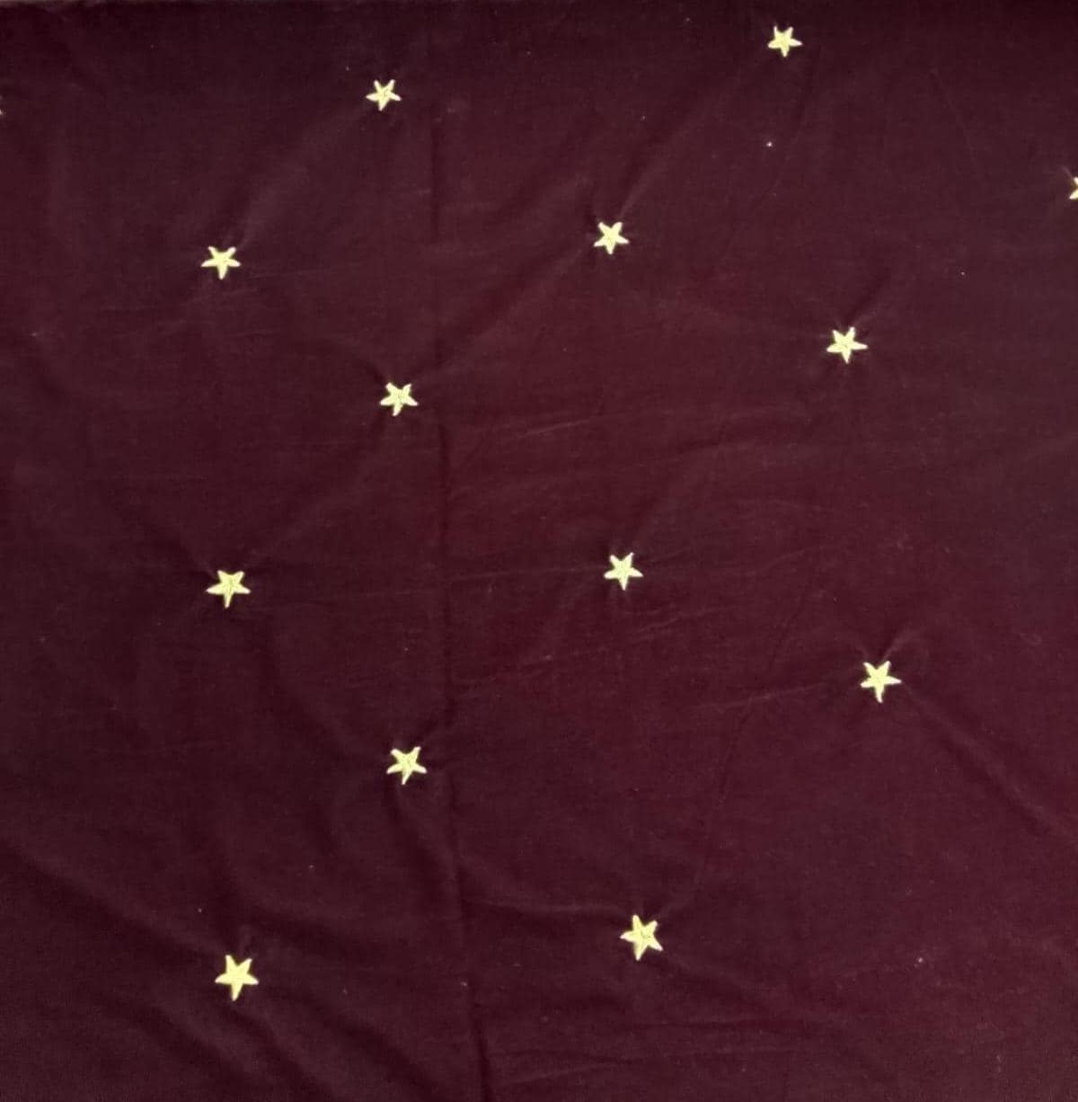 Fabric micro velvet crafted gold star embroidered soft fabric 42” wide choose your yard collection by HOME HEART Brands (Made in India)