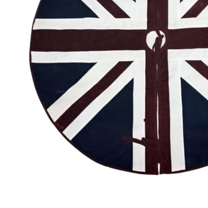 Christmas Tree Skirt Handcrafted patchwork Union Jack Micro Velvet  Tree Skirt Double Layer Heirloom by HOME HEART Brands(Made in India)