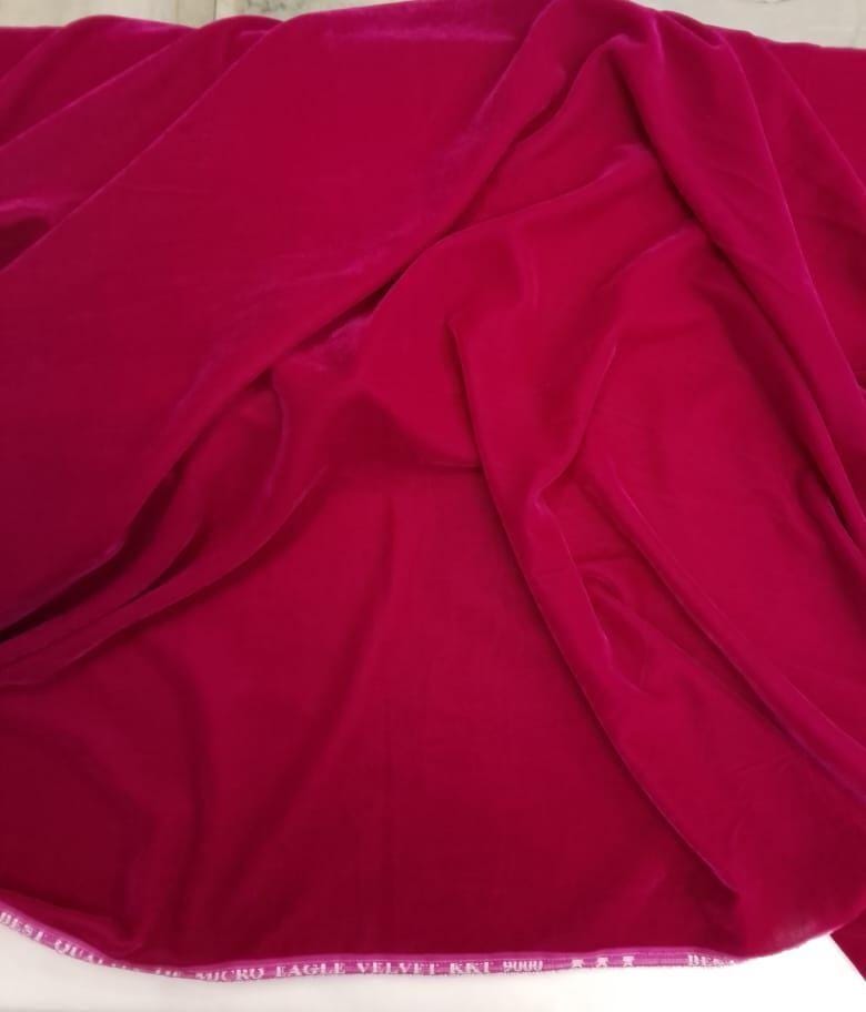 Ruby Pink Micro Velvet Fabric: Soft Upholstery, 42" Wide