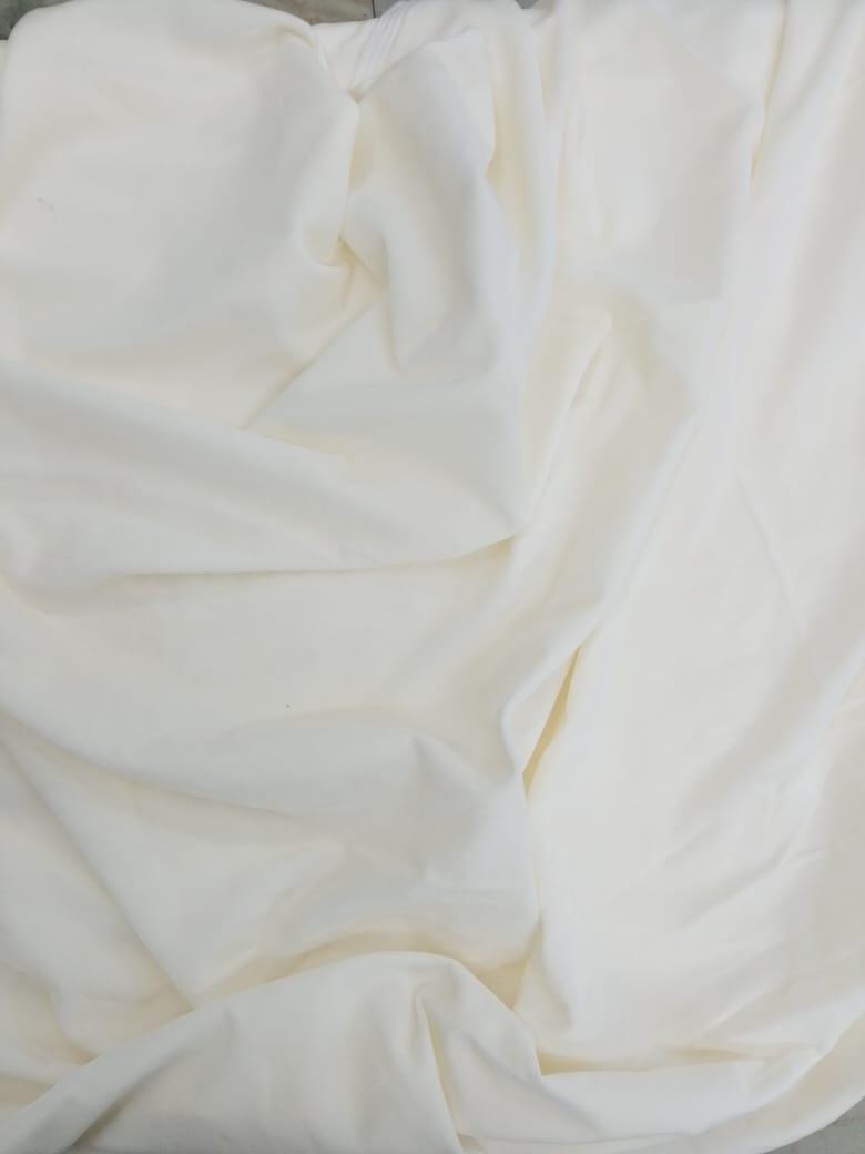 Ivory Micro Velvet Fabric: Soft Upholstery Sewing Material, 42" Wide