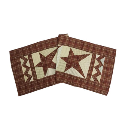 Table Runner Christmas colonial star 17"x52" Holiday Decor hand Quilted  table runner plaid fabric by HOME HEART Brands(Made India)