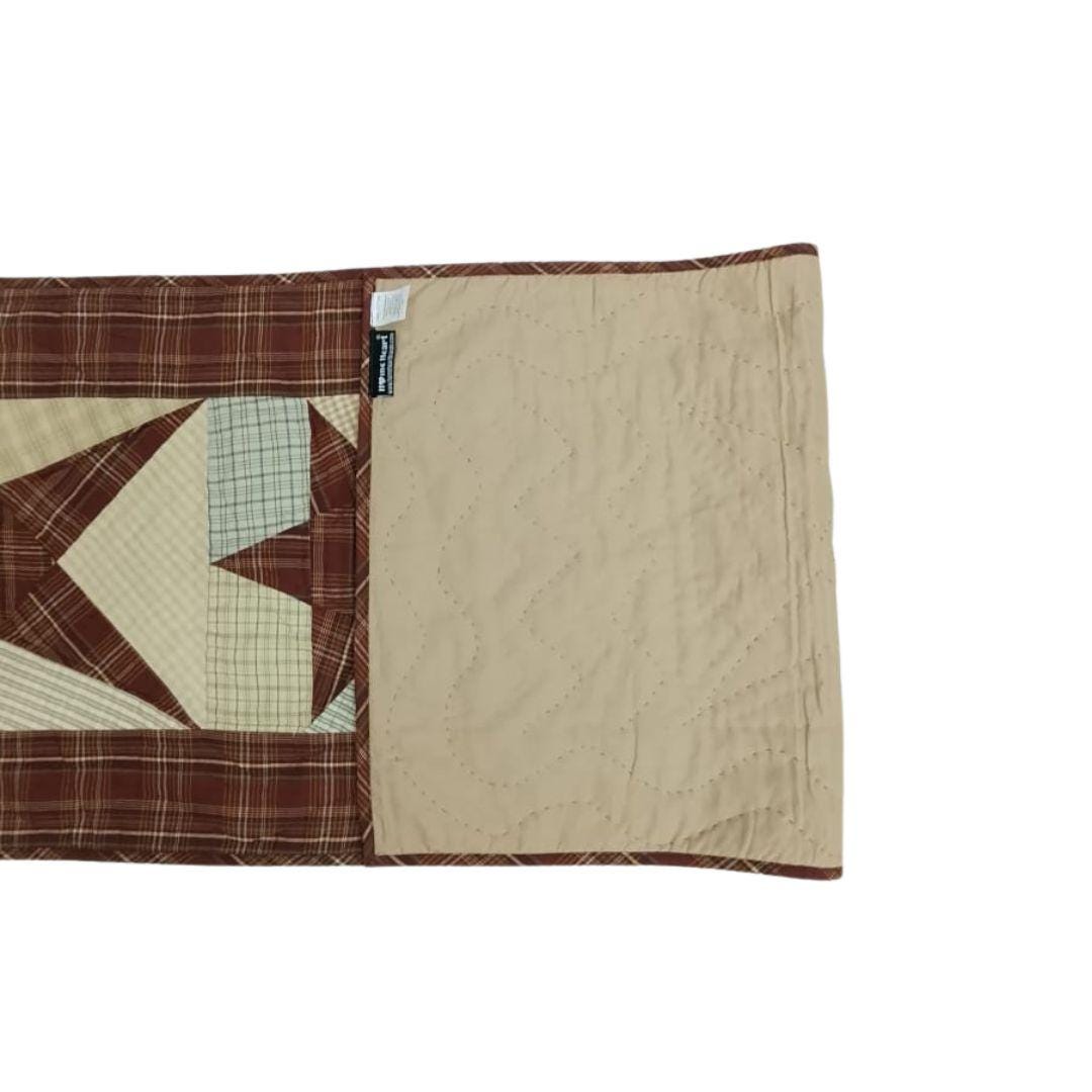 Table Runner Christmas colonial star 17"x52" Holiday Decor hand Quilted  table runner plaid fabric by HOME HEART Brands(Made India)