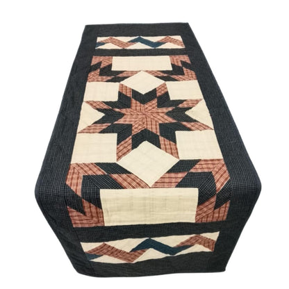 Table Runner Christmas  star galore 18"x52" Holiday Decor hand Quilted  table runner plaid fabric by HOME HEART Brands(Made India)