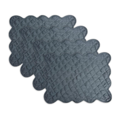 Dupioni Silk Charcoal Grey reversible Quilted Table runner, Trivet, placemat  & Table toppers design by HOME HEART Brands