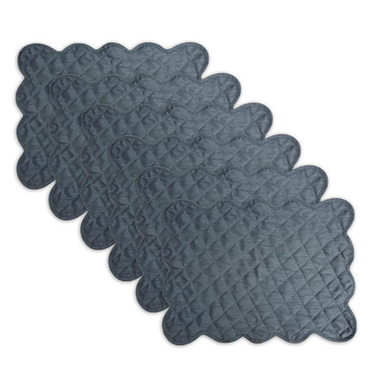 Dupioni Silk Charcoal Grey reversible Quilted Table runner, Trivet, placemat  & Table toppers design by HOME HEART Brands