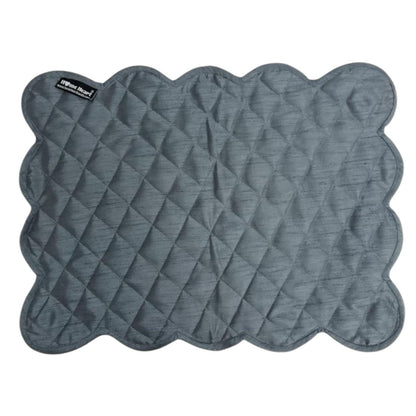 Dupioni Silk Charcoal Grey reversible Quilted Table runner, Trivet, placemat  & Table toppers design by HOME HEART Brands