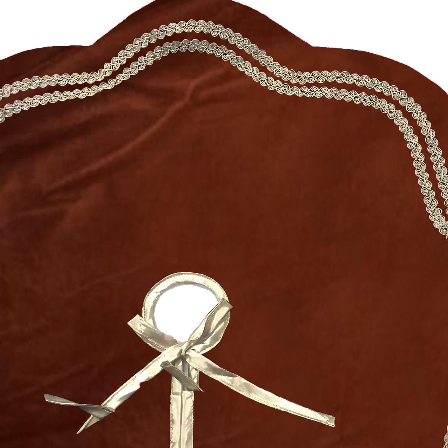 Christmas Tree Skirt Dark Rust Velvet Scallop Christmas Tree Skirt with Gold Trim – Handcrafted by Home Heart textiles co