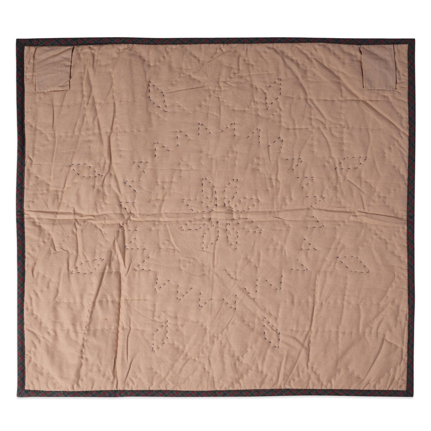 Hand made Hand quilted patchwork small block Quilt, Table Topper 19"x19" star garland quilt by Home Heart brands (Made in India)