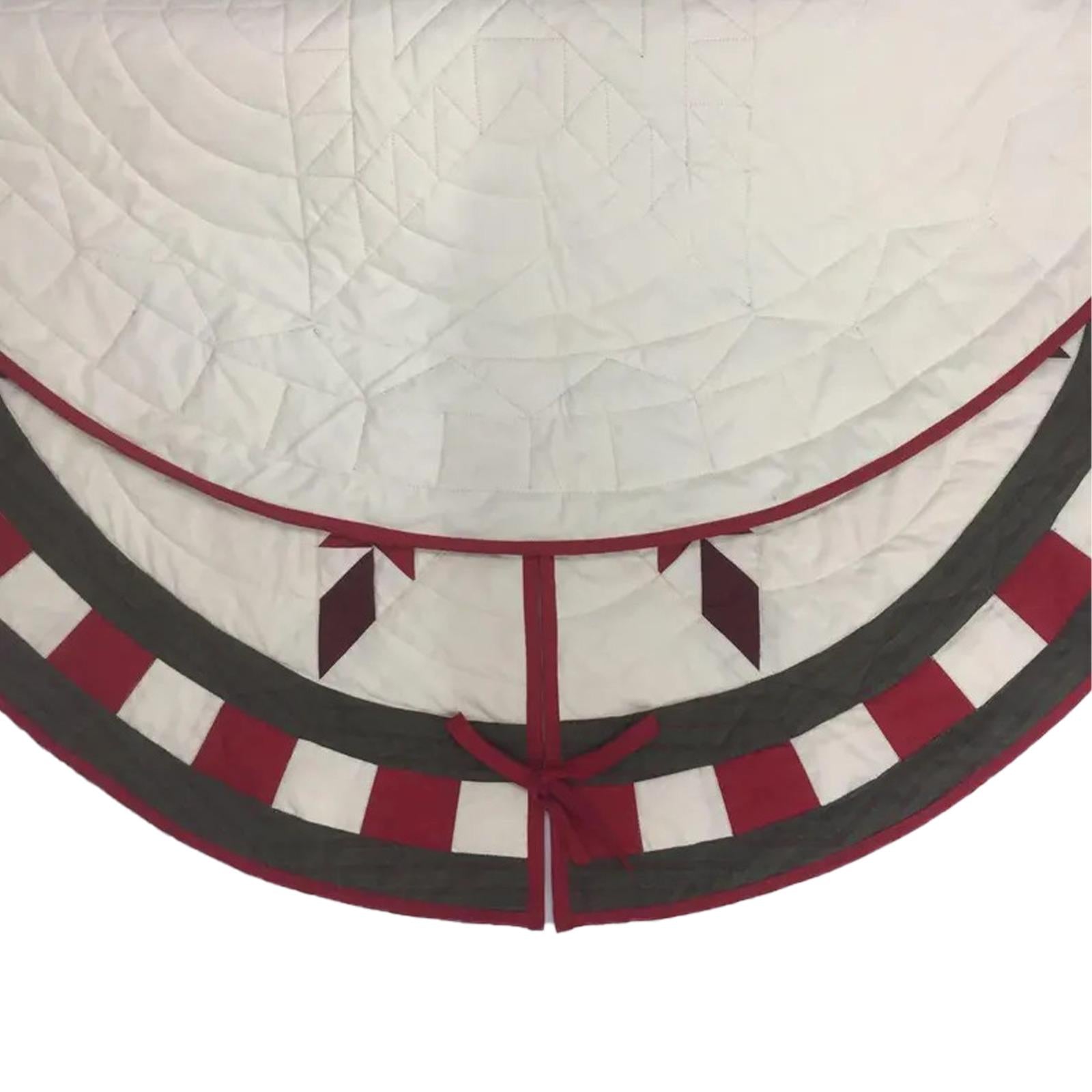 Christmas tree skirt quilted patchwork Feathered Star calico Thick Double Layer Heirloom Quality by HOME HEART Brands( Made in India)