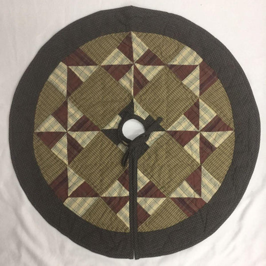 Christmas tree skirt 24" Round for Tabletop Trees. Christmas Star hand Quilted Handmade Heirloom Quality by HOME HEART Brands(Made in India)