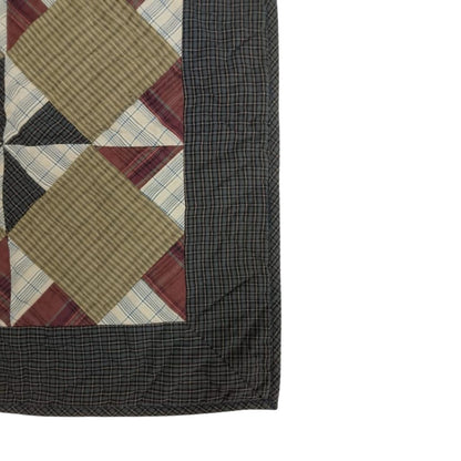 Hand made Hand quilted patchwork small block Quilt, Table Topper 19"x19" Pinwheel quilt by Home Heart brands (Made in India)