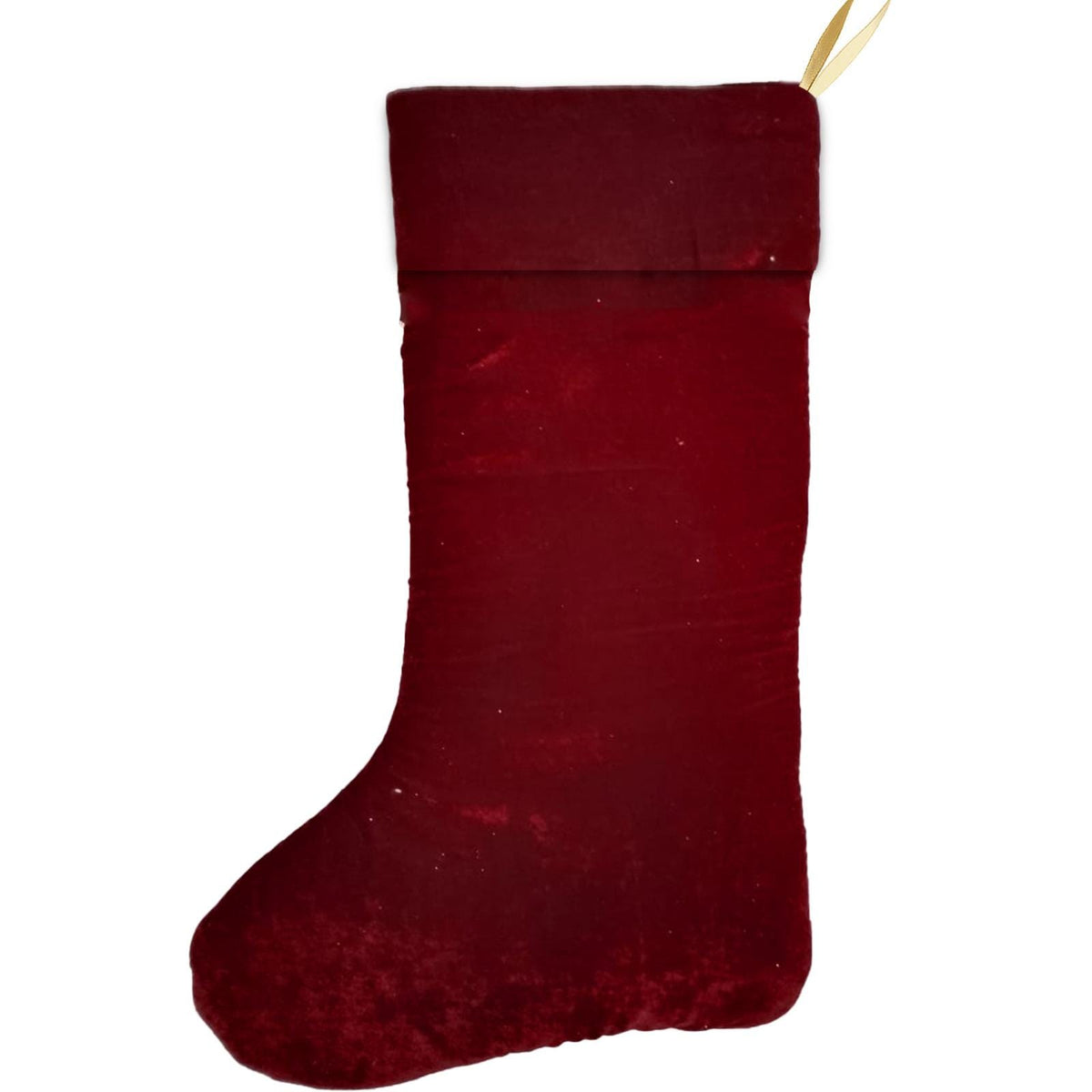 Christmas stocking hand made Burgundy Velvet 19 inch with Gold Trim traditional christmas stocking by HOME HEART Brands(Made in India)
