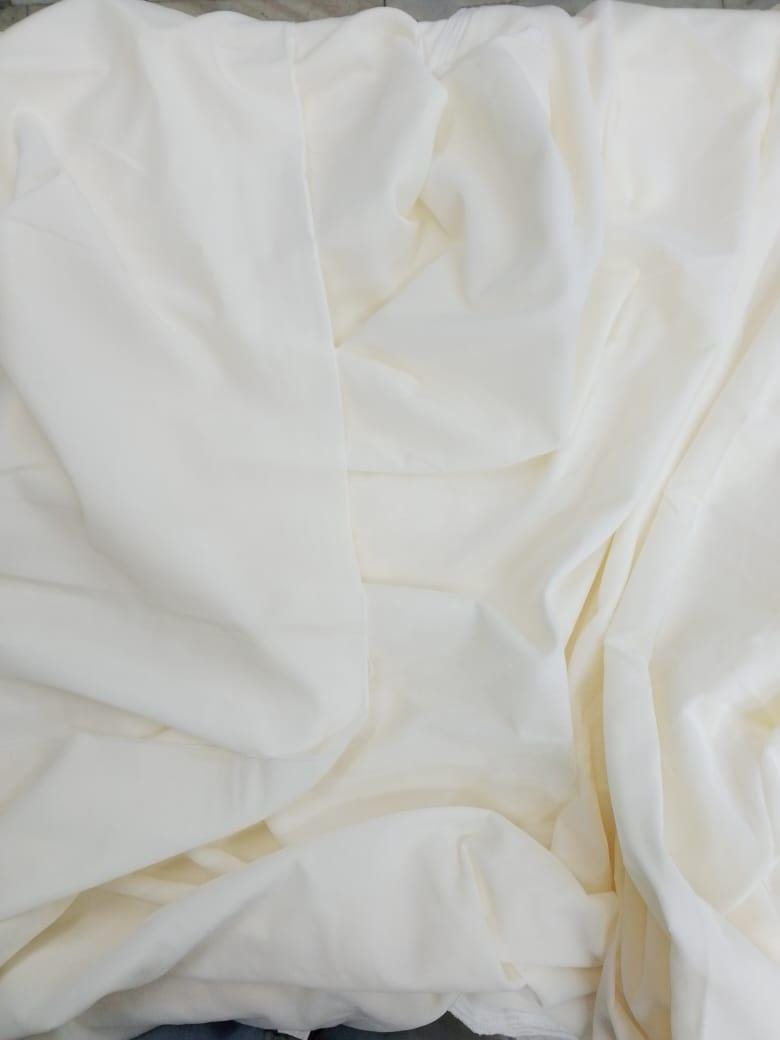 Ivory Micro Velvet Fabric: Soft Upholstery Sewing Material, 42" Wide