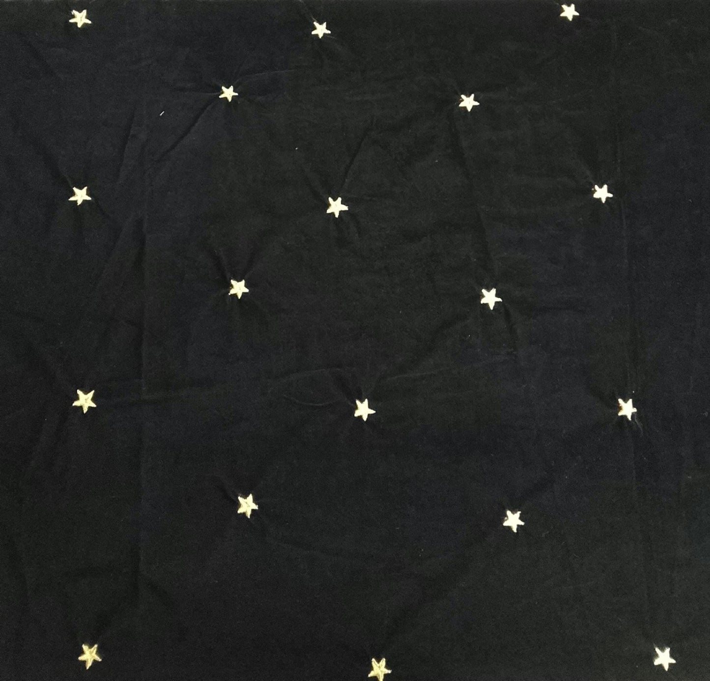 Fabric micro velvet crafted gold star embroidered soft fabric 42” wide choose your yard collection by HOME HEART Brands (Made in India)