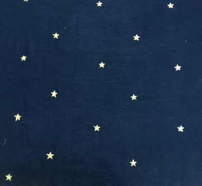 Fabric micro velvet crafted gold star embroidered soft fabric 42” wide choose your yard collection by HOME HEART Brands (Made in India)