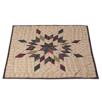 Hand made Hand quilted patchwork small block Quilt, Table Topper 19"x19" star garland quilt by Home Heart brands (Made in India)