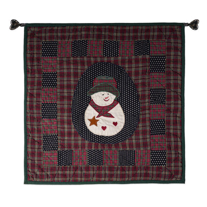 Hand made Hand quilted Throw Quilt, Table Topper 19"x19" snowman quilt by Home Heart brands (Made in India)